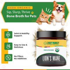 ZMA PETS Lions Mane powder scoop for easy daily dosing.