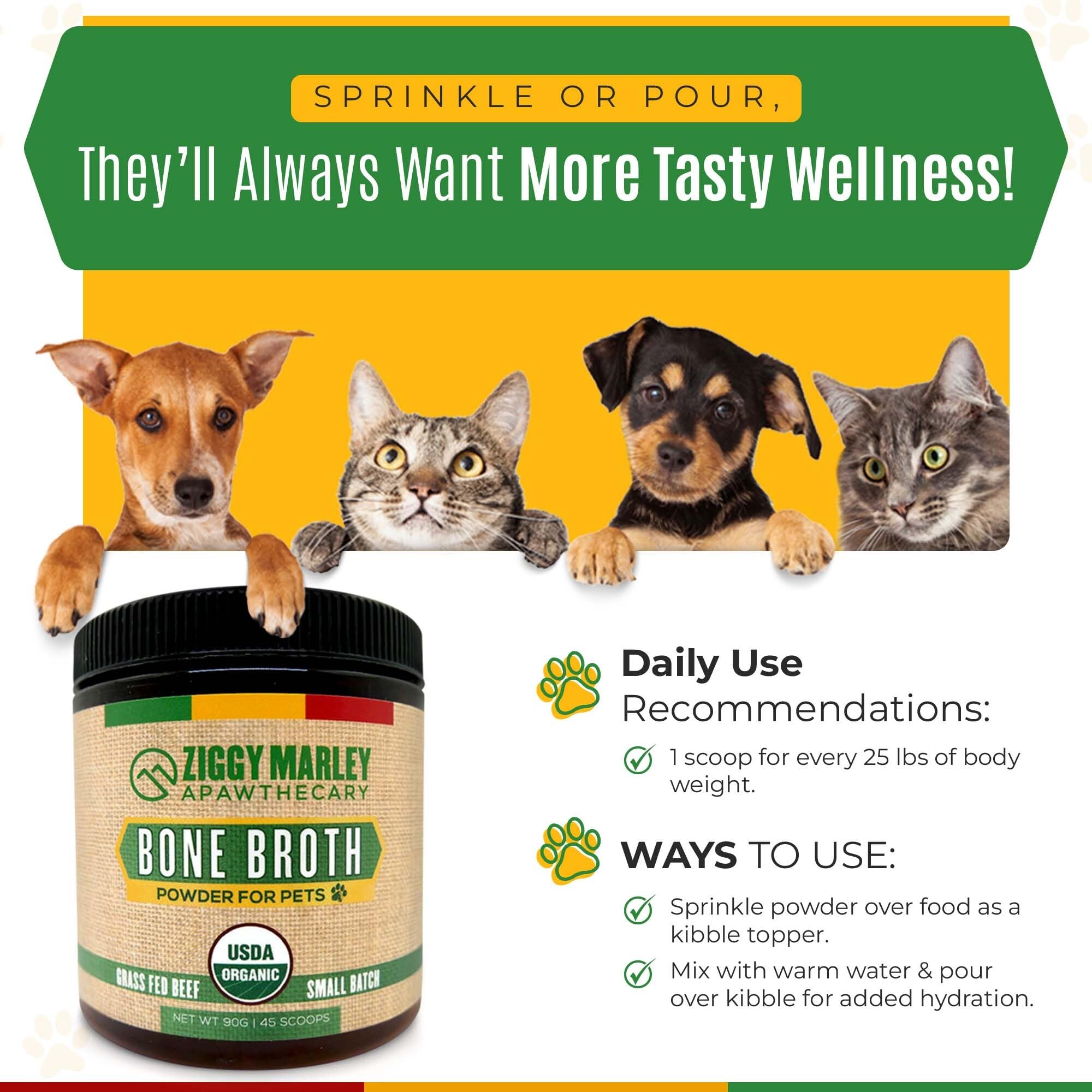 ZMA Pets Ziggy Marley’s joint support angle underscores potential mobility benefits for active pets.
