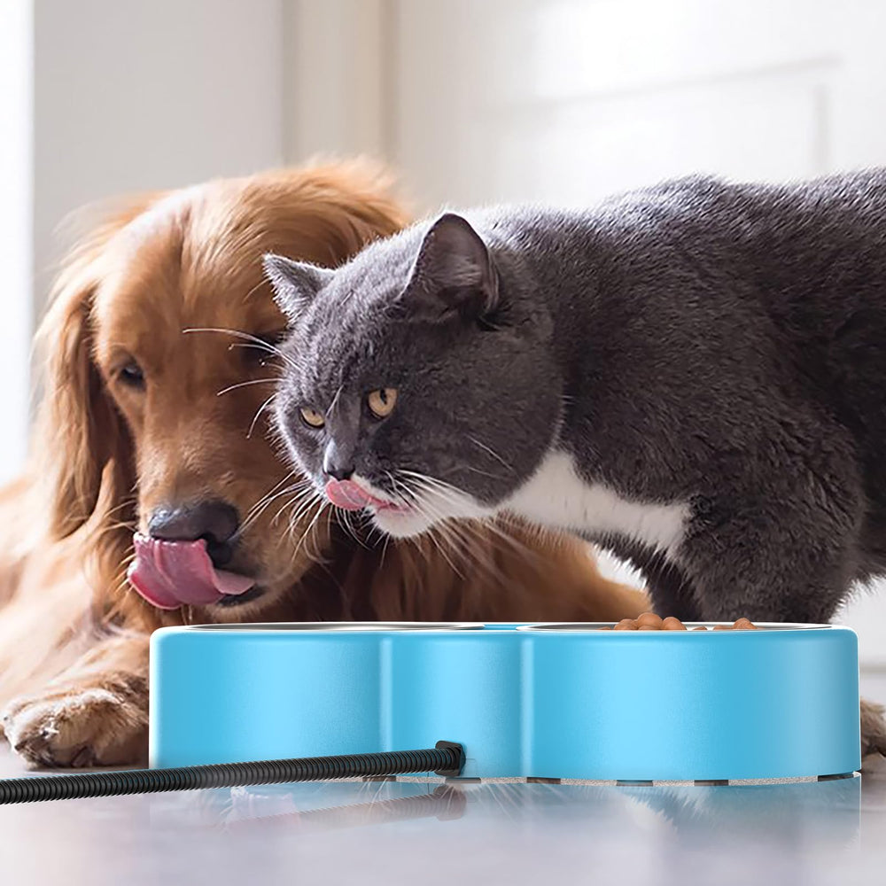 ZNOFAN outdoor heated pet bowl nonfreezing food and water during winter.