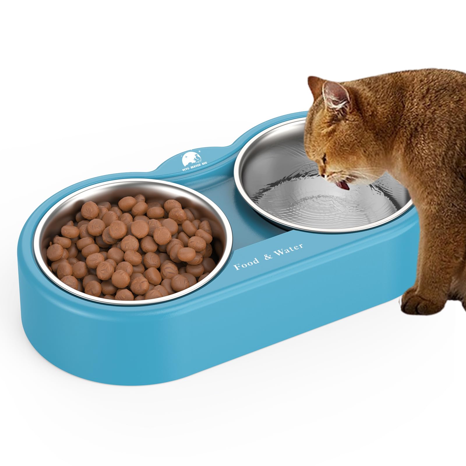 ZNOFAN outdoor heated pet bowl front view for winter warmth and easy feeding.