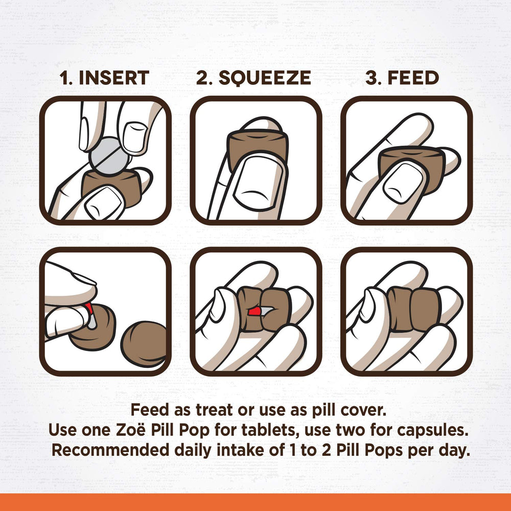 Zoë Pill Pops roasted chicken with rosemary aroma appeals to picky pups while masking pills.