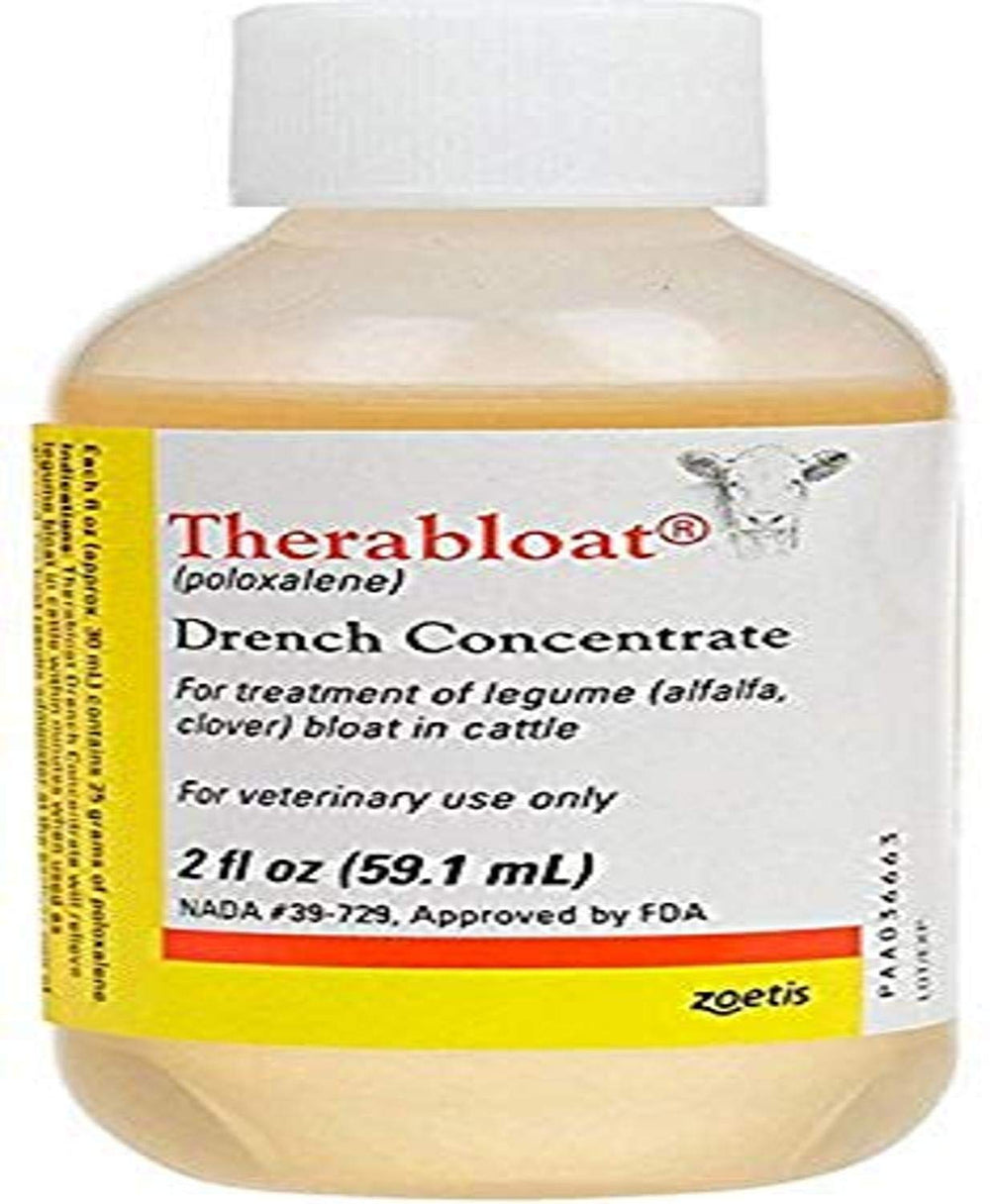 Zoetis Therabloat 2oz bottle ready for natural digestive comfort support for horses