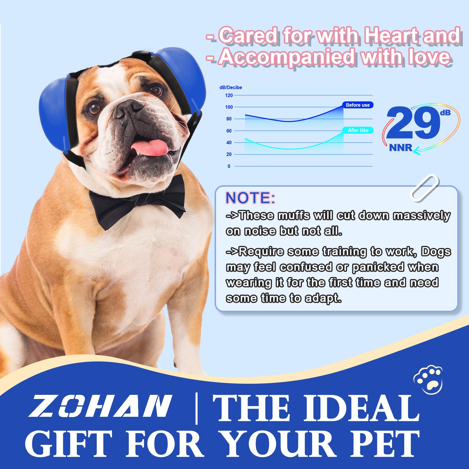 ZOHAN dog ear muffs three sizes and colors for the right fit