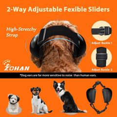 ZOHAN dog ear muffs adjustable band secure fit during events