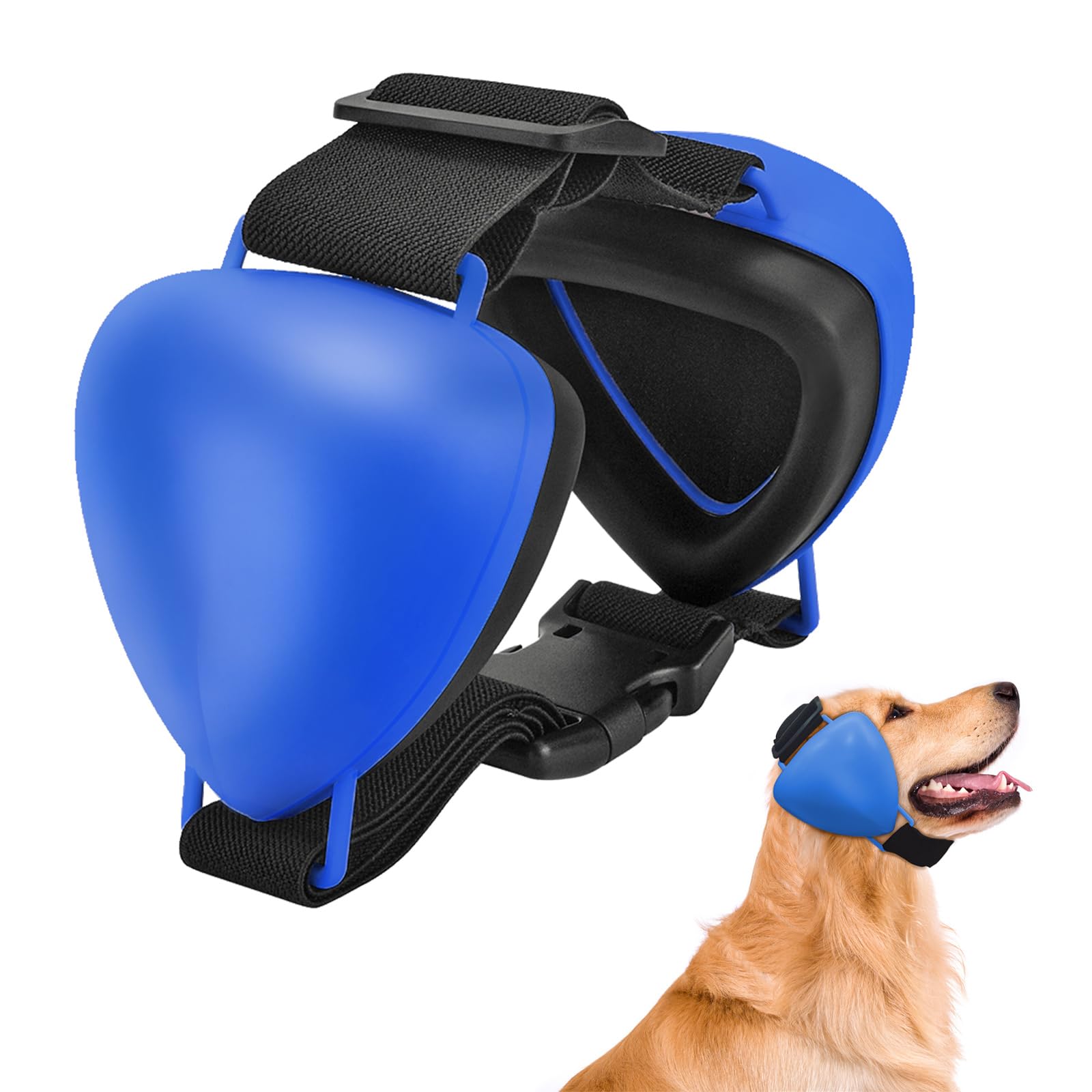 ZOHAN dog ear muffs blue size small with soft contact material for gentle noise reduction.