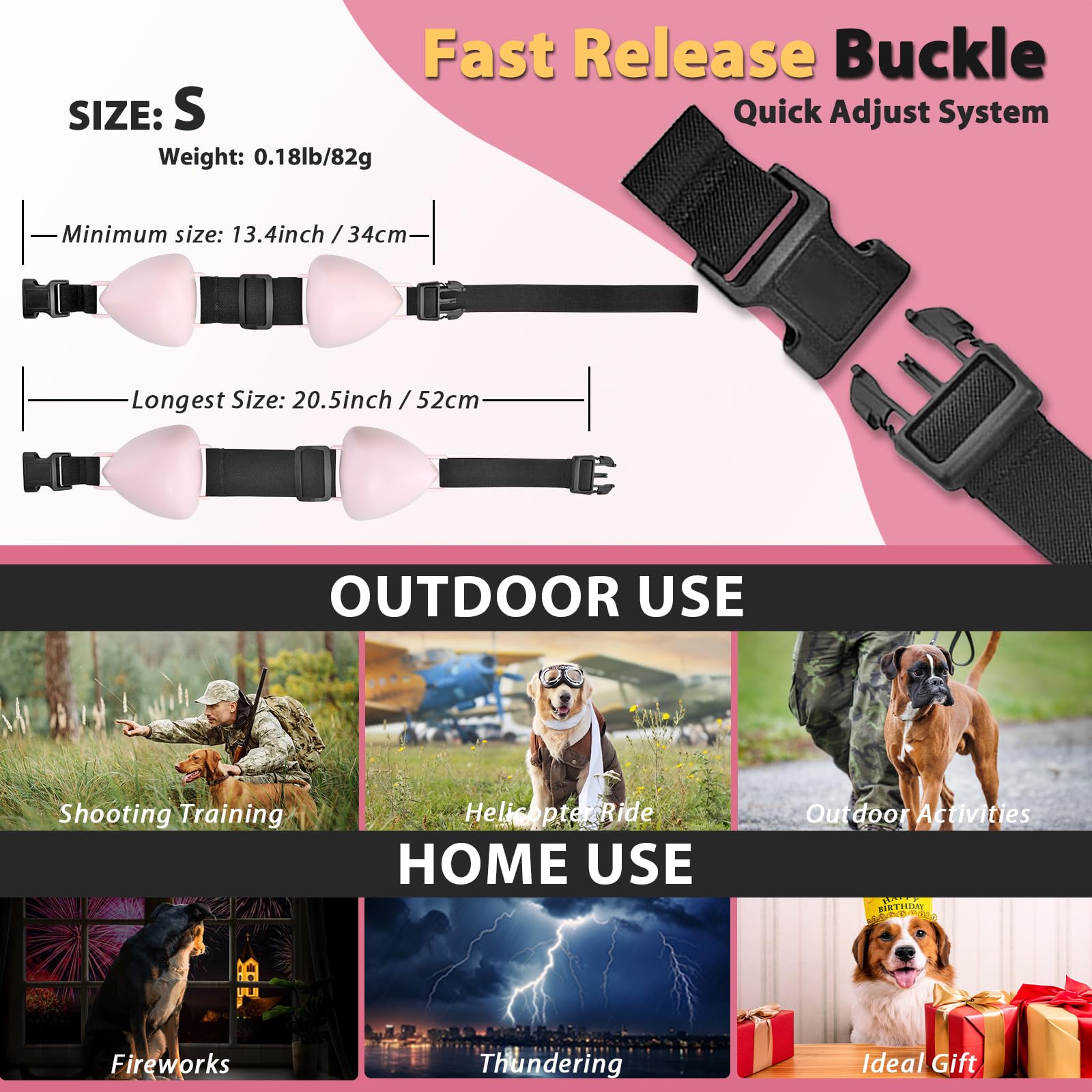 ZOHAN durable ABS shell protects dog ears during rough outdoor use.