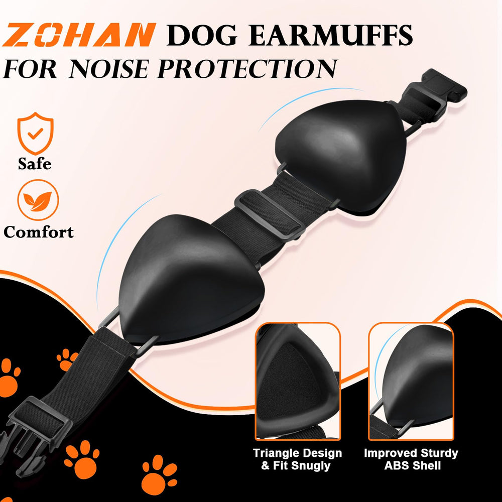 ZOHAN dog ear muffs fast-snap-lock secure fit during storms or fireworks