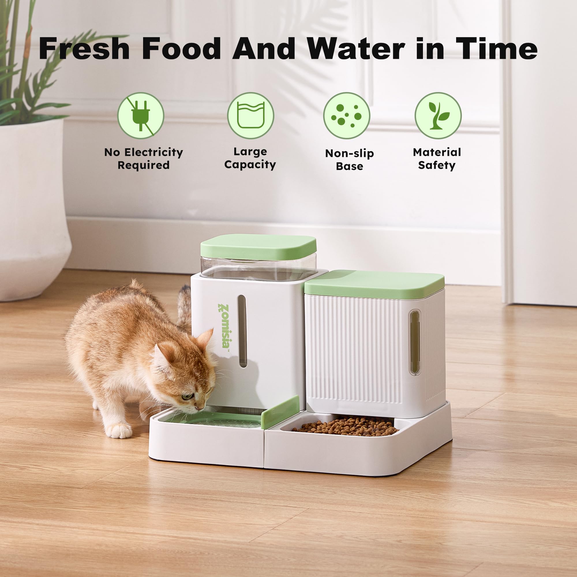ZOMISIA Gravity Cat Feeder large-capacity container supports longer intervals between refills