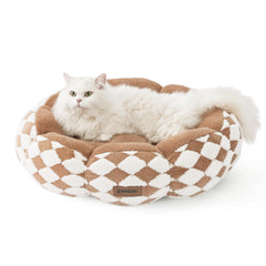 ZOMISIA large cat bed raised rim detail highlights 360° supportive walls for lounging.