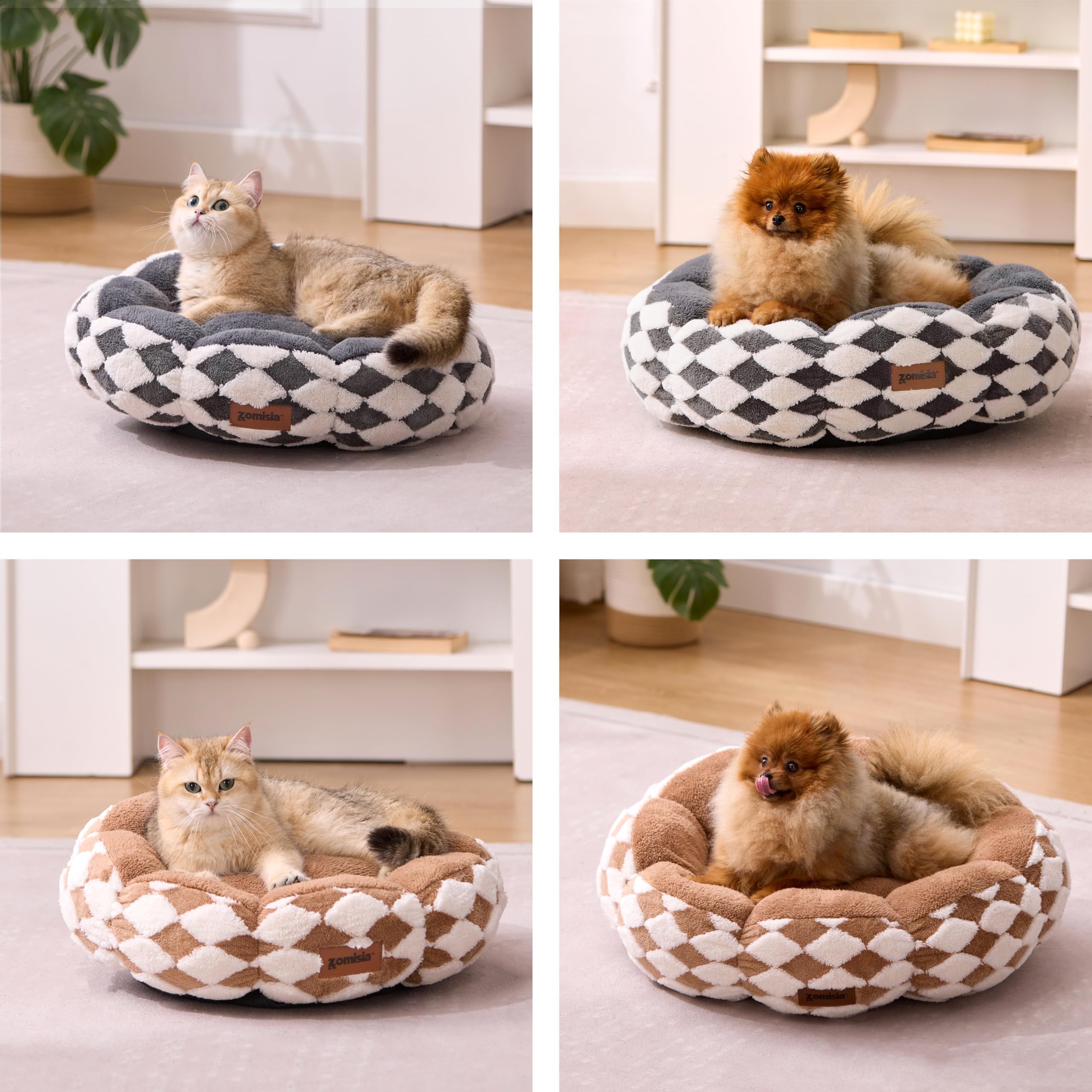 ZOMISIA pet bed 23-inch option fits a wider range of small pets.