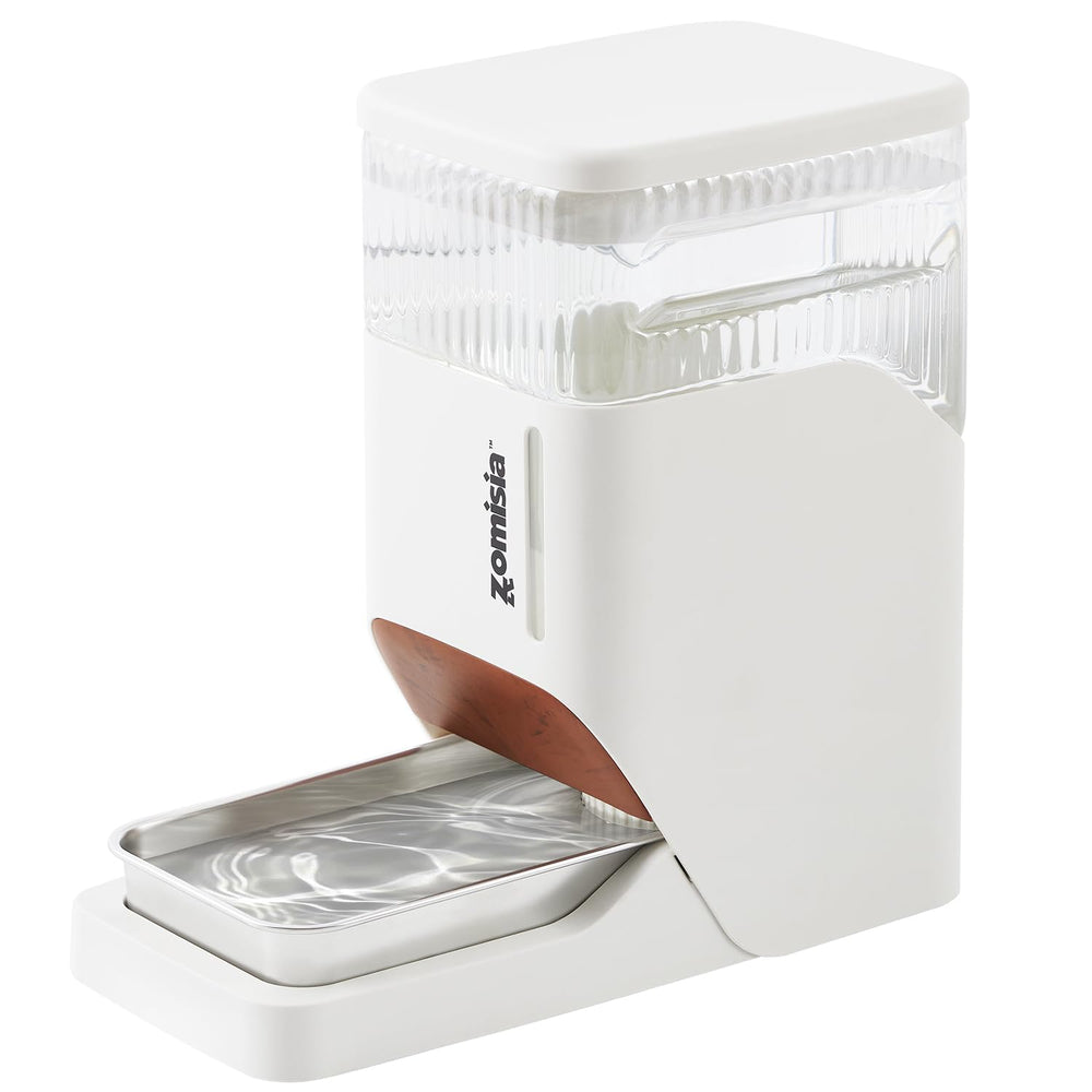 ZOMISIA automatic dog water dispenser 8L full tank provides gravity-fed hydration on demand.