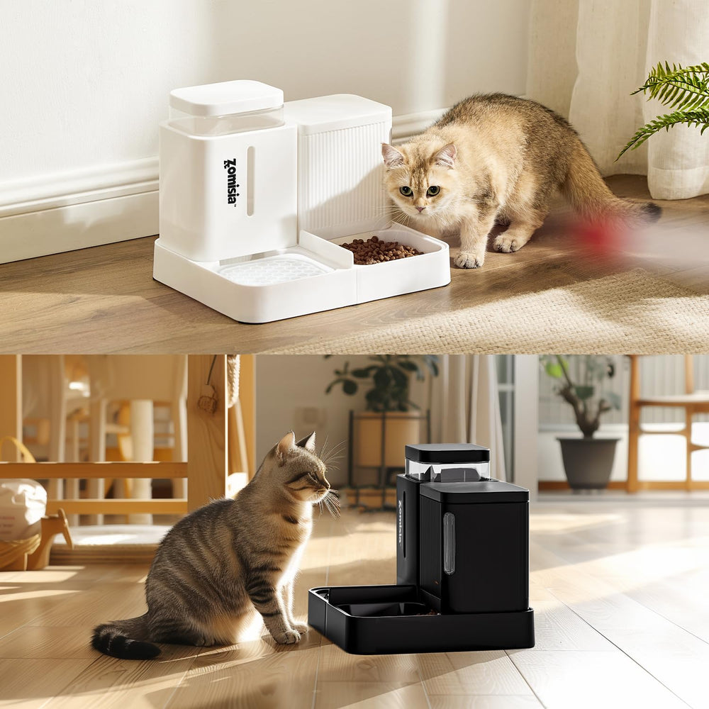 ZOMISIA busy-owner setup image suggests reliable feeding during work or travel.