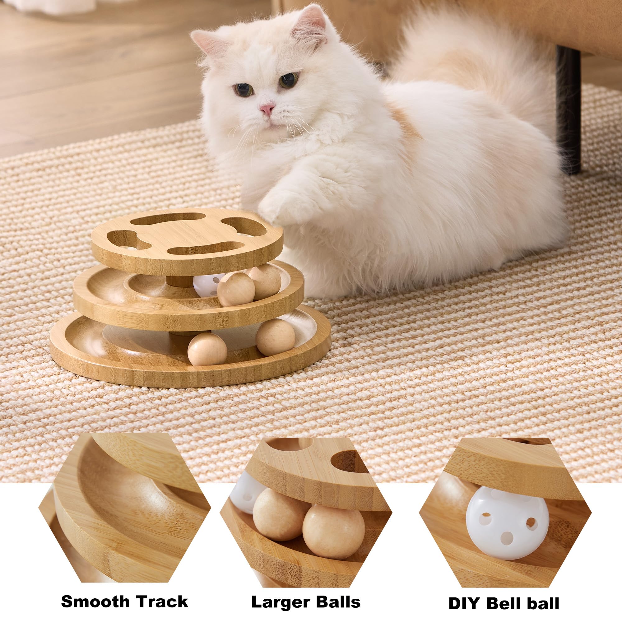 ZOMISIA cat-ball-track-toy with 10x10x4 dimensions provides sturdy stability.