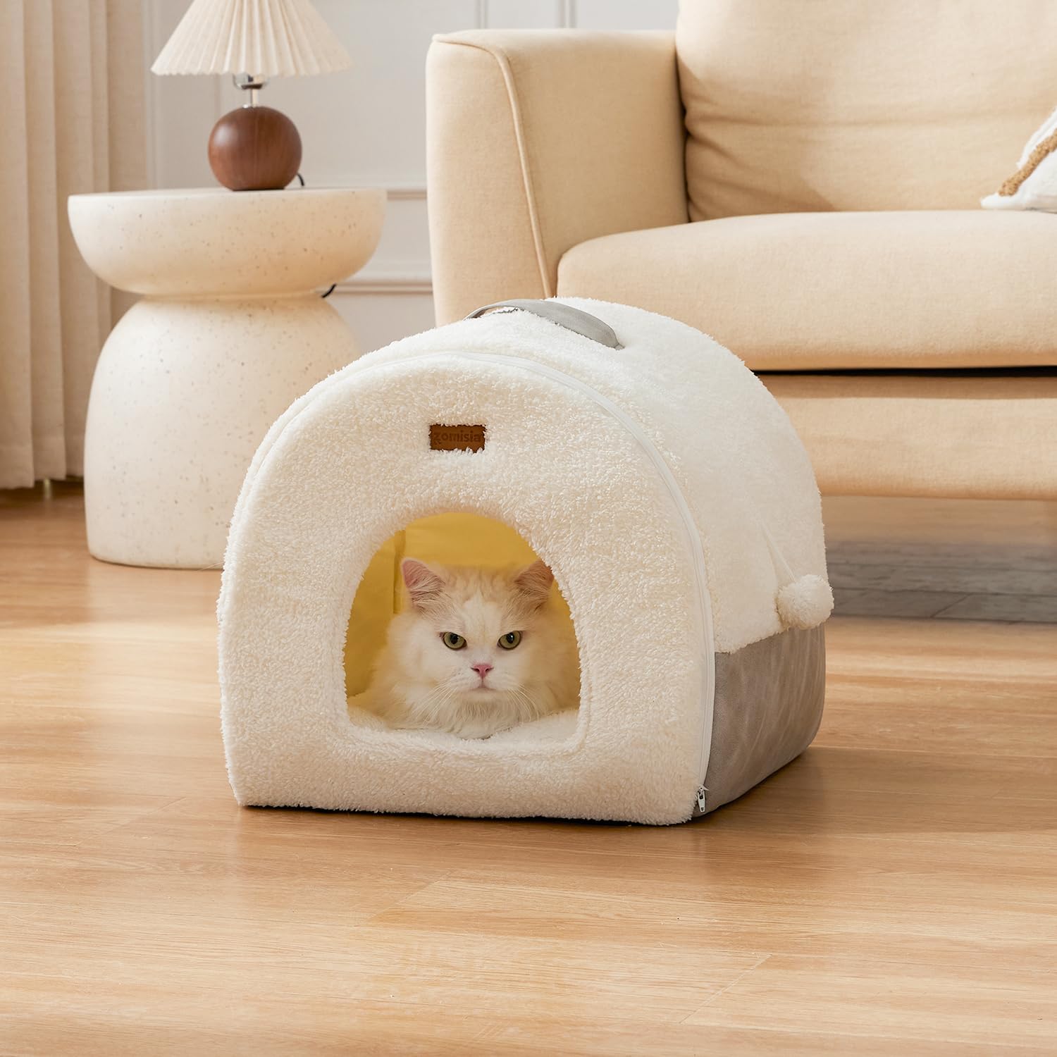 ZOMISIA Cat Bed Cave anti-stress nap spot helps cats relax.