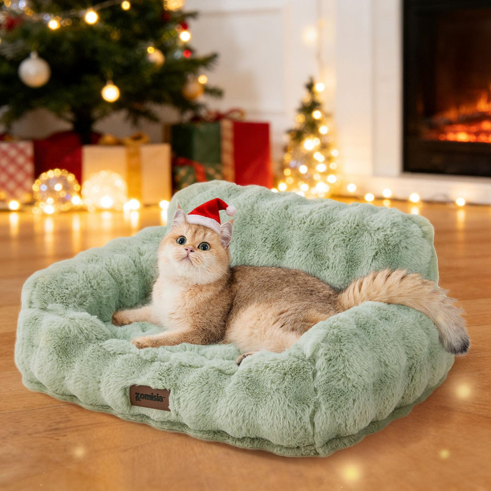 ZOMISIA cat couch bed eggfoam support close-up for orthopedic comfort