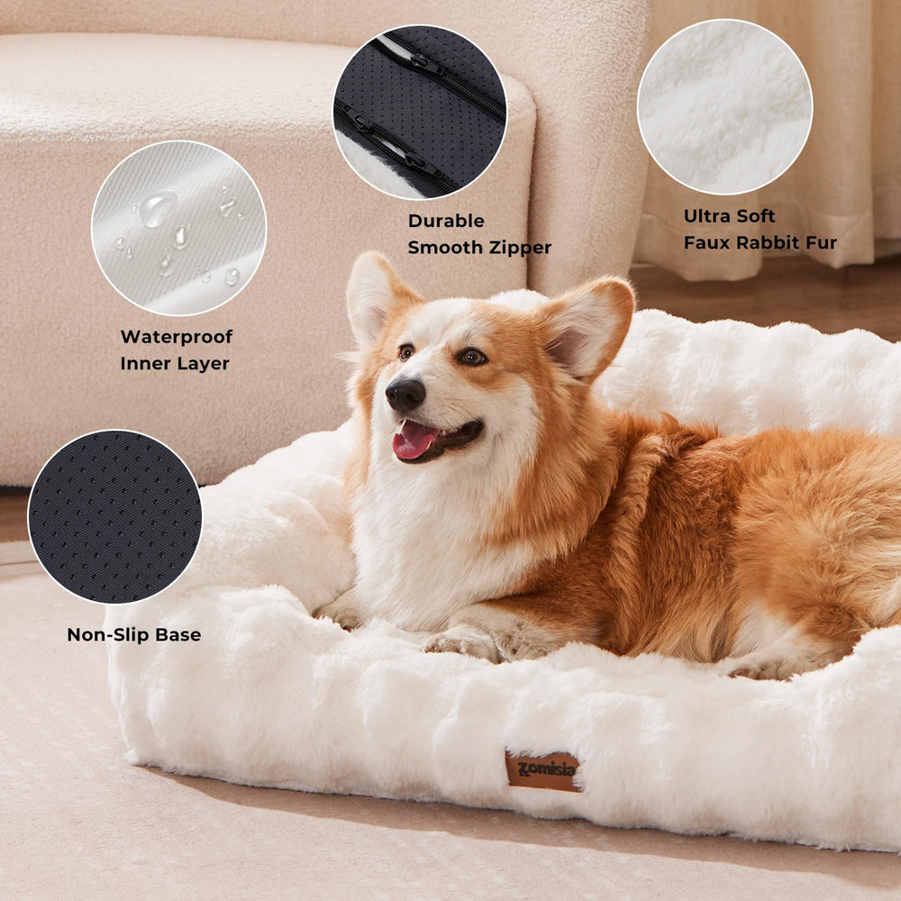 ZOMISIA cat couch bed shredded-foam-armrests closeup emphasizes cushioned sides