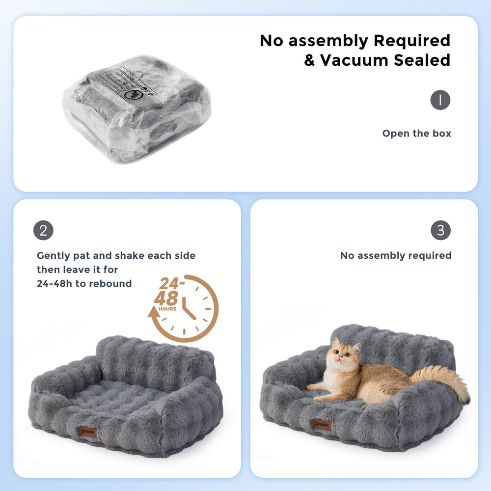 ZOMISIA cat couch bed washable-cover closeup showcases convenience and hygiene