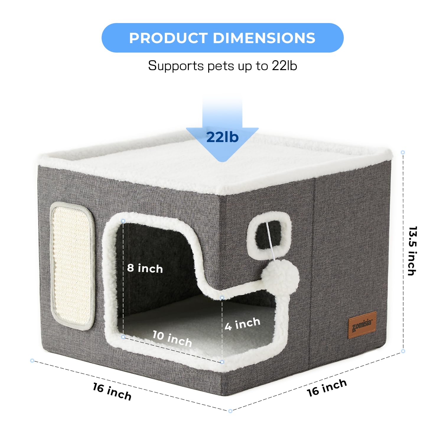 ZOMISIA cat bed top platform offering spacious lounging space