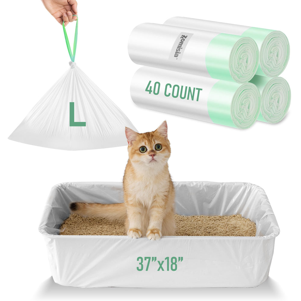 ZOMISIA cat litter box liner 40-count pack with tear-resistant design for heavy use