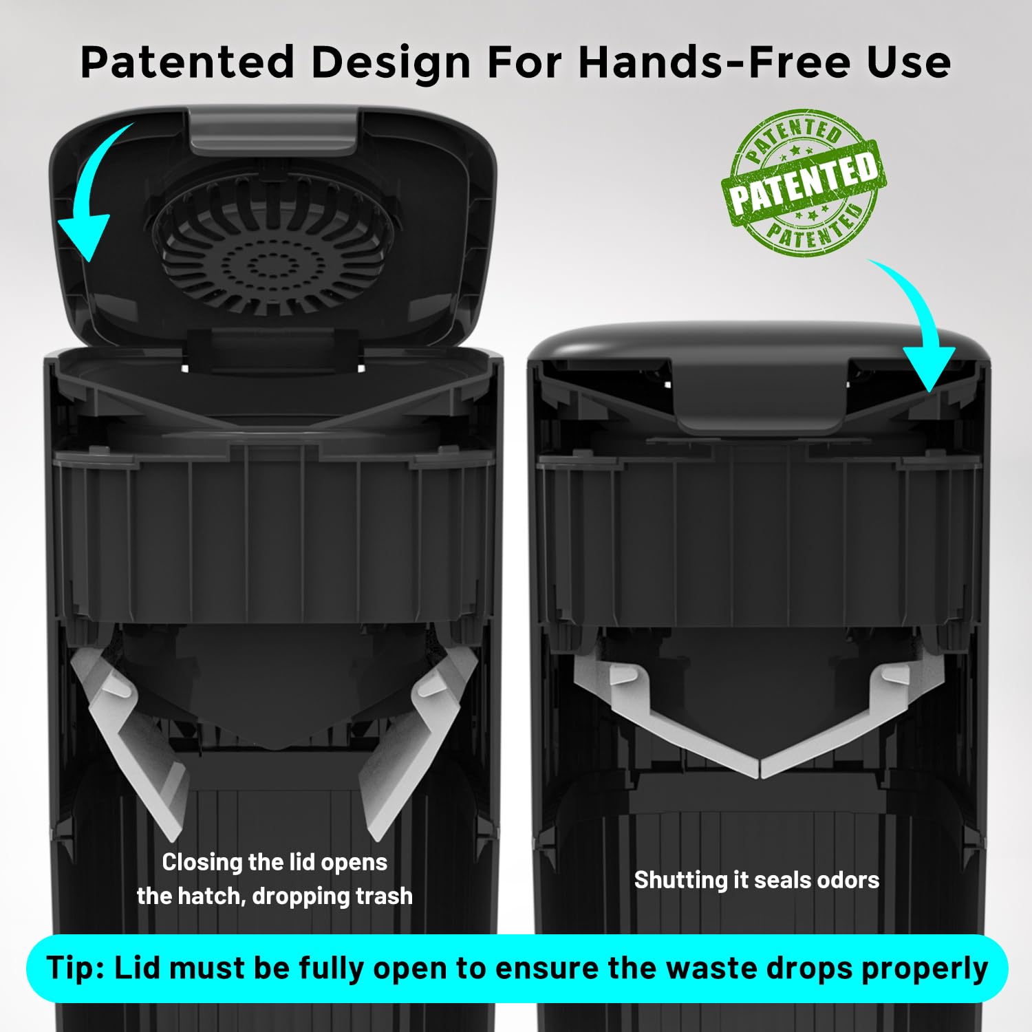 ZOMISIA cat litter disposal bin with closed lid for odor containment.