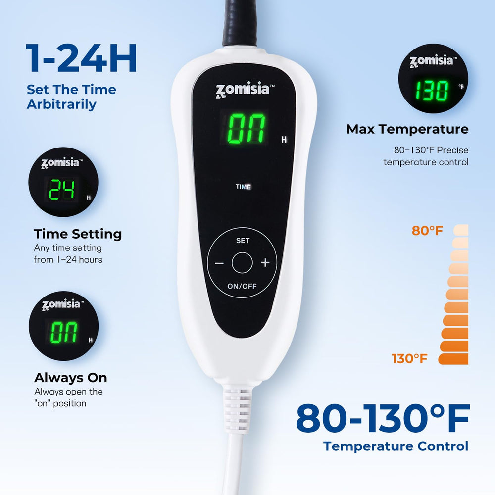 ZOMISIA chew-resistant cord ensures safer chewing and longer pet pad life.