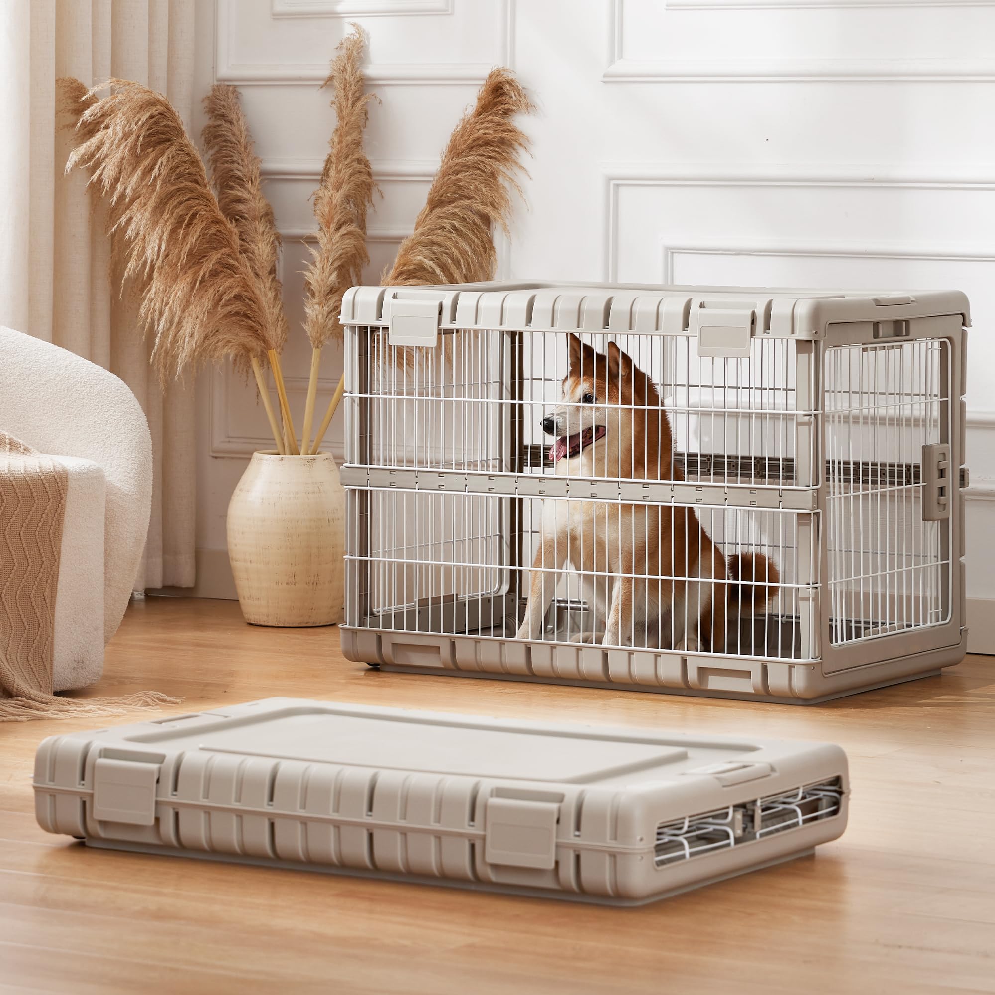 ZOMISIA collapsible dog crate 36-inch, space-saving design for compact homes.