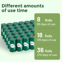 ZOMISIA compact dispenser with 8-roll pack for leash-side convenience.