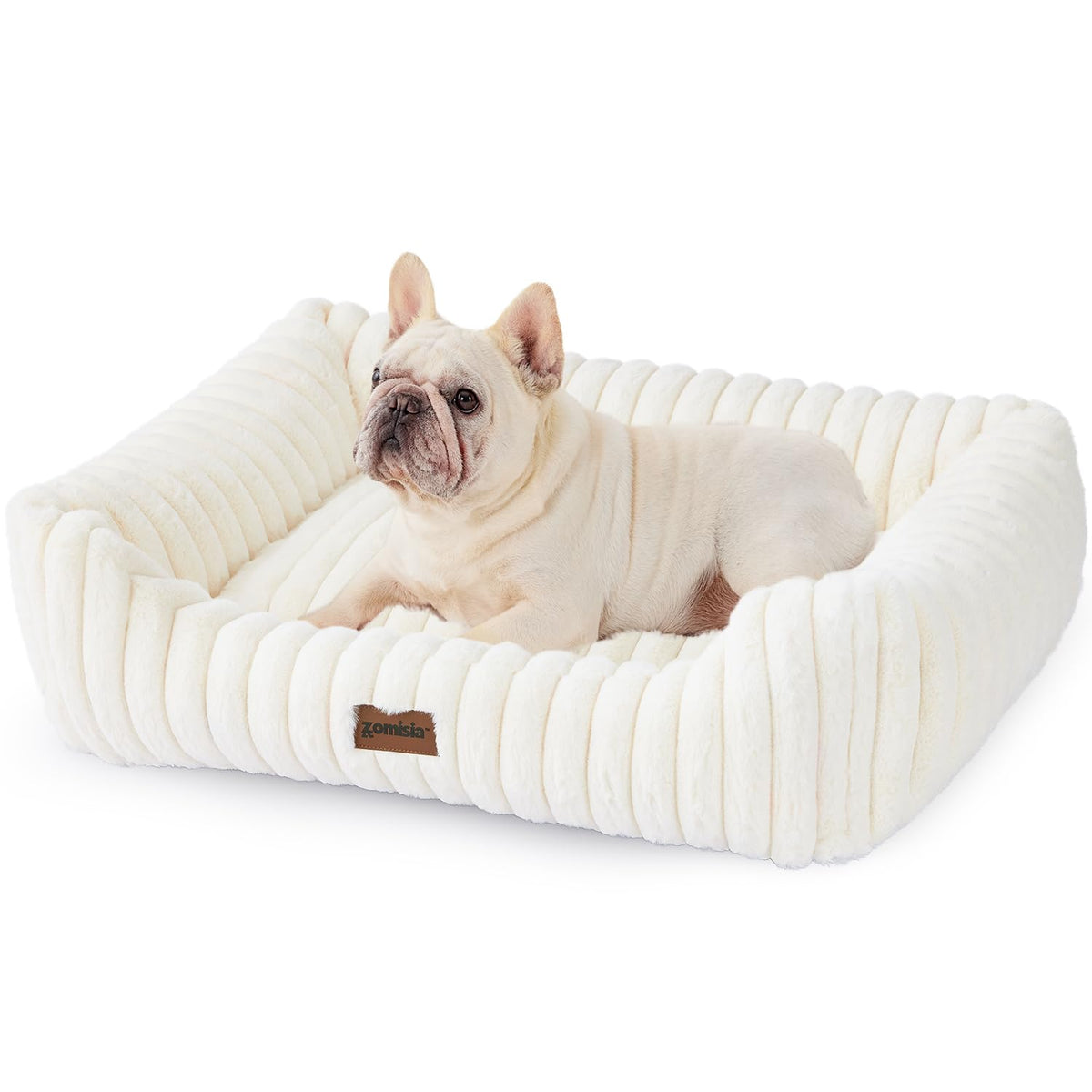 ZOMISIA dog bed rectangle design provides secure resting with easy access.