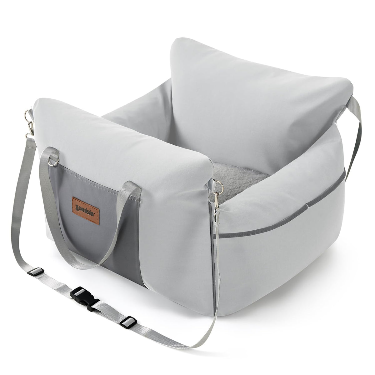 ZOMISIA dog car seat front view with memory foam for comfy rides