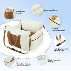 ZOMISIA dog car seat memory foam filling enhances cozy support