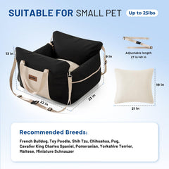 ZOMISIA dog car seat side safety leash demonstrates added restraint while you drive.