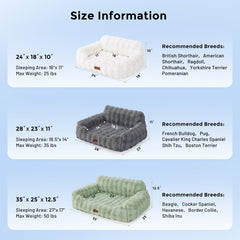ZOMISIA Dog Couch Bed egg foam detail highlights head and neck support.