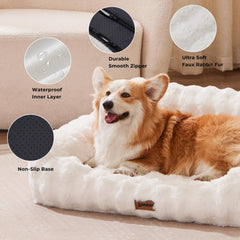 ZOMISIA Dog Couch Bed removable cover is machine washable for easy cleaning.