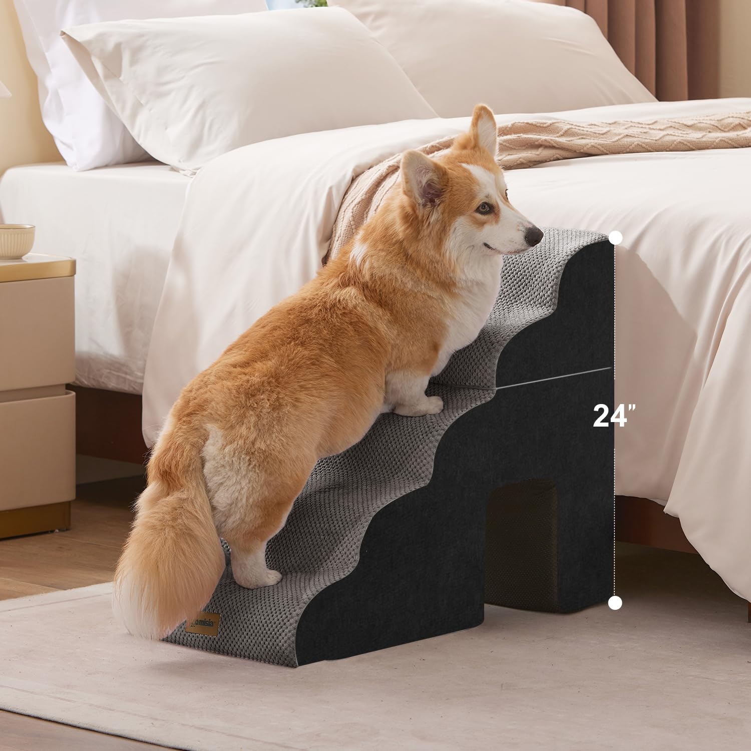 ZOMISIA dog ramp with tunnel provides interactive space for cats.