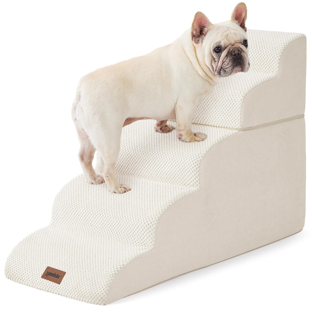ZOMISIA dog stairs high bed side view with non-slip bottom for stability