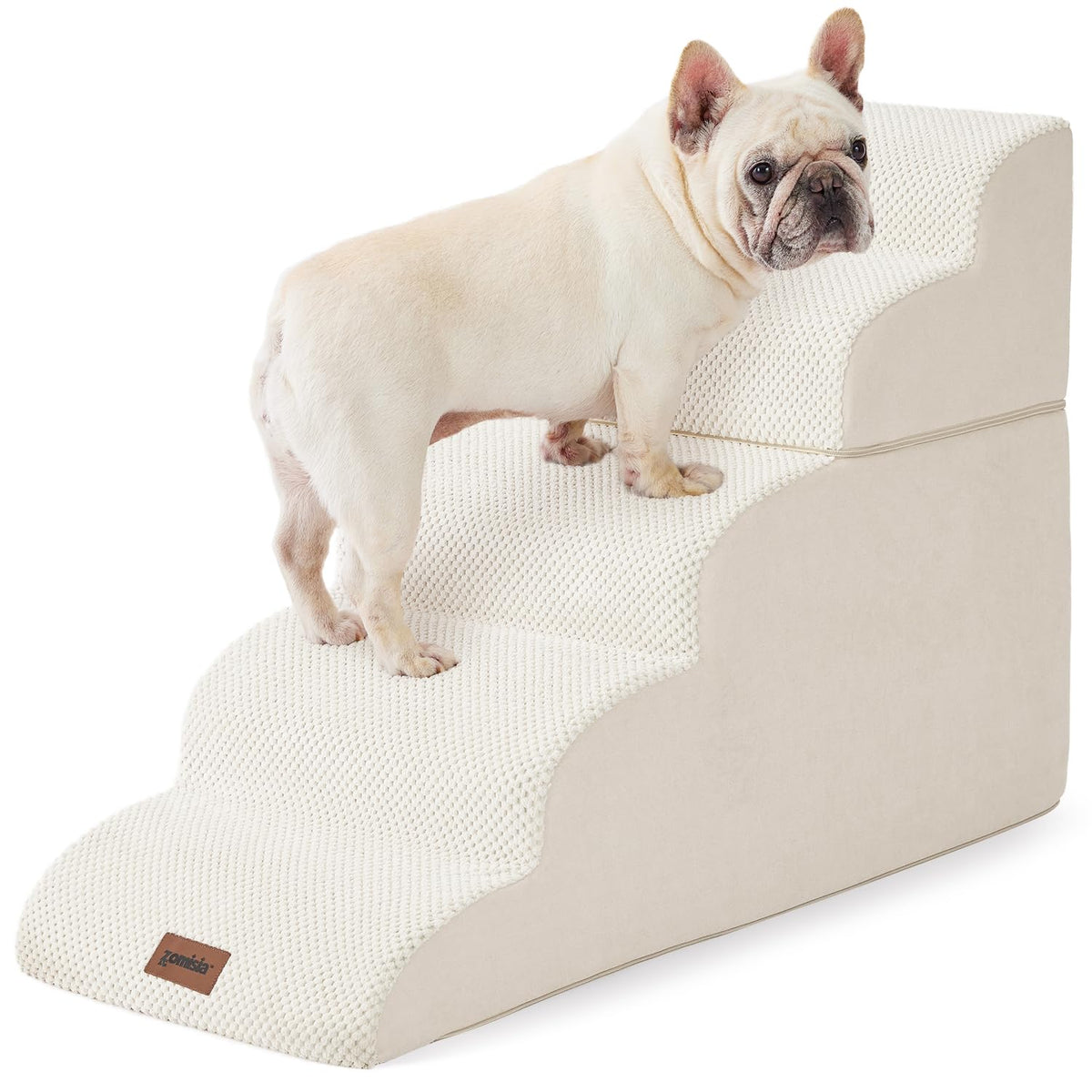 ZOMISIA dog stairs high bed side view with non-slip bottom for stability