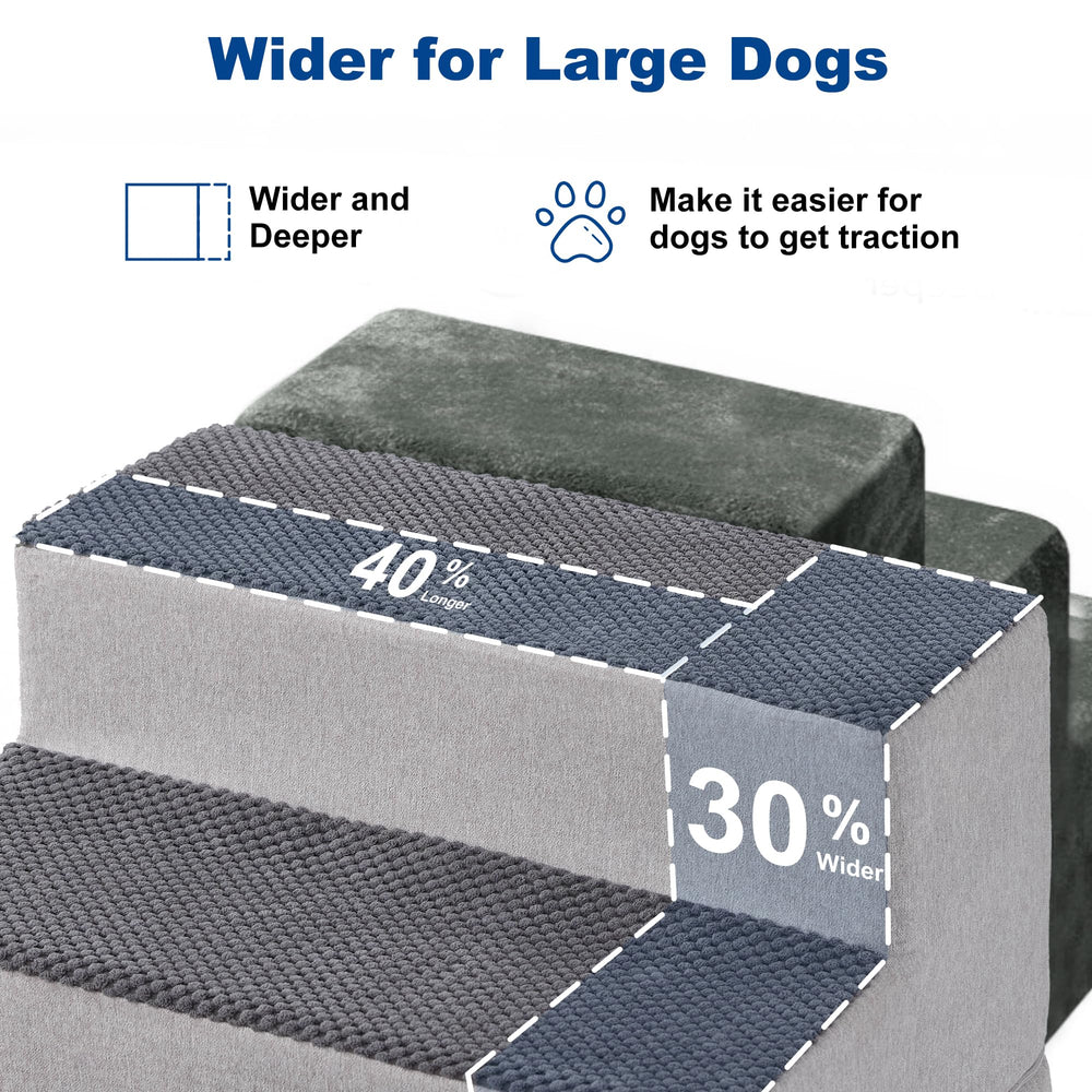 ZOMISIA dog steps 4-step-wide-foam provides easy access to sofas and beds