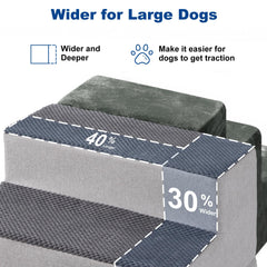 ZOMISIA dog steps 4-step-wide-foam provides easy access to sofas and beds