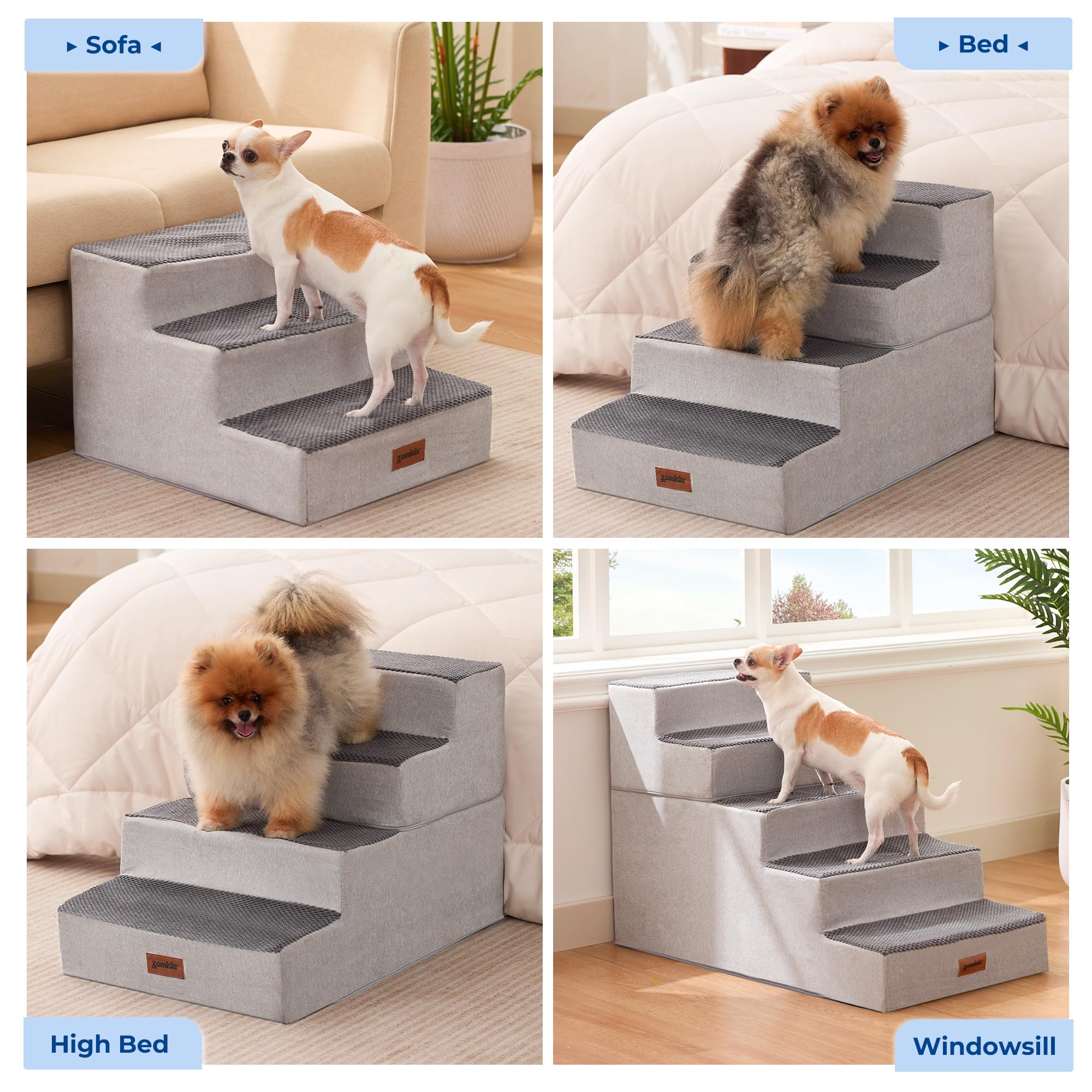 ZOMISIA dog steps detachable-cover allows simple machine washing