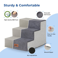 ZOMISIA dog steps show sturdy foam and eco friendly board for reliable pet stepping