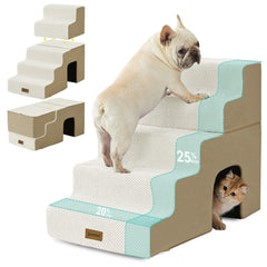 ZOMISIA dog steps 5-step assembly show sturdy high-bed access