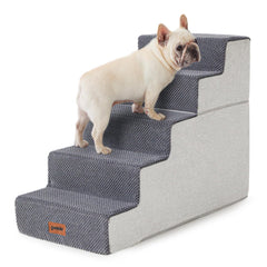 ZOMISIA dog steps high beds assembly shows stable setup for safe pet access