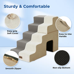 ZOMISIA dog steps machine-wash cover simplifies cleaning