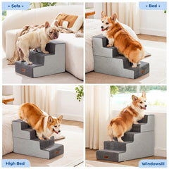 ZOMISIA dog steps feature plush outer fabric and non slip bottom for safe climbing
