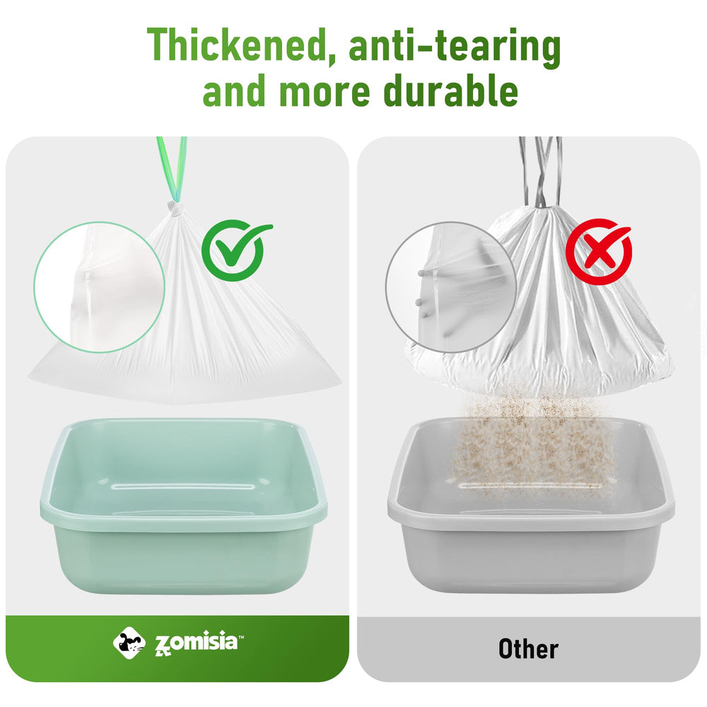 ZOMISIA litter liner with drawstring closure for easy disposal