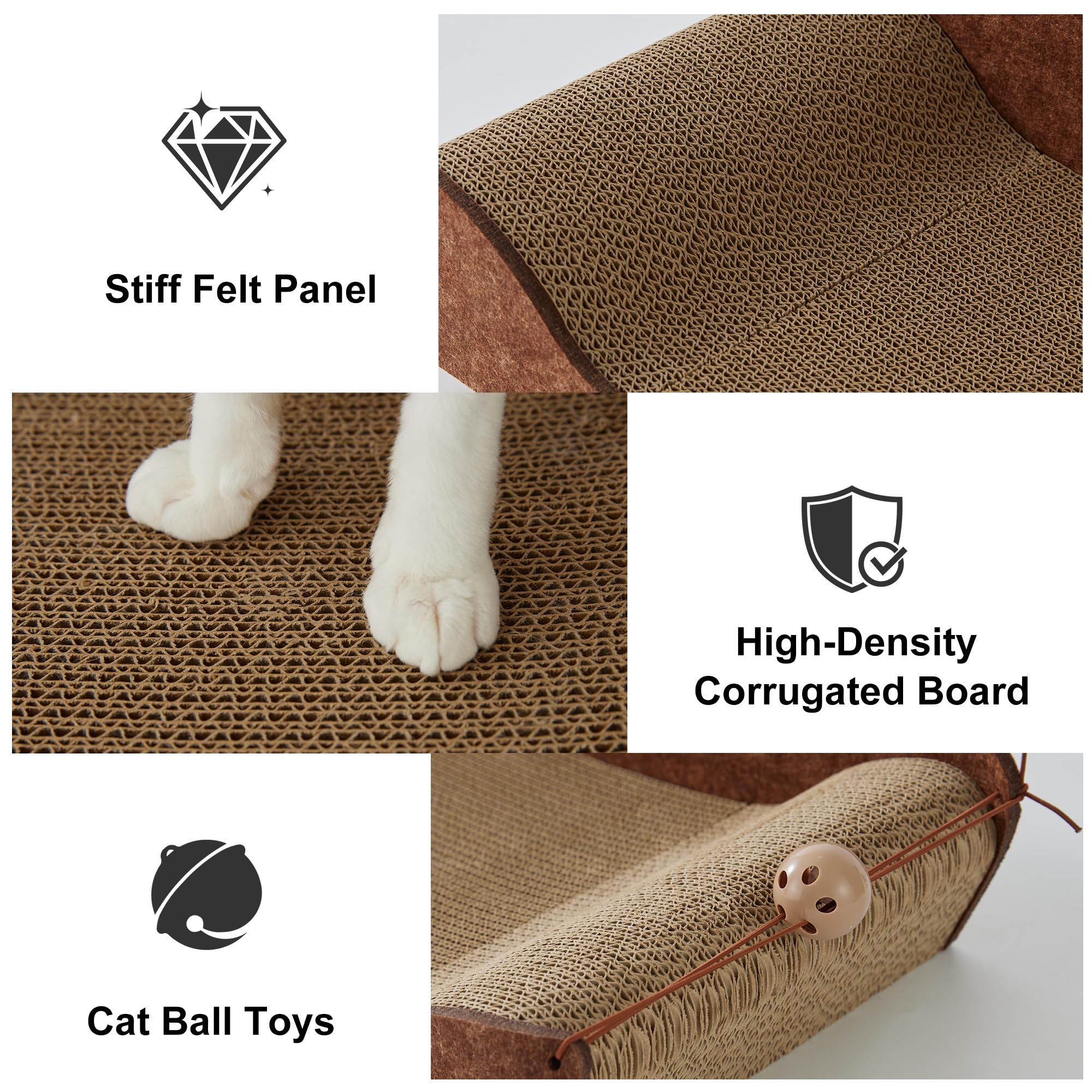 ZOMISIA premium dense-cardboard construction stands up to daily scratching