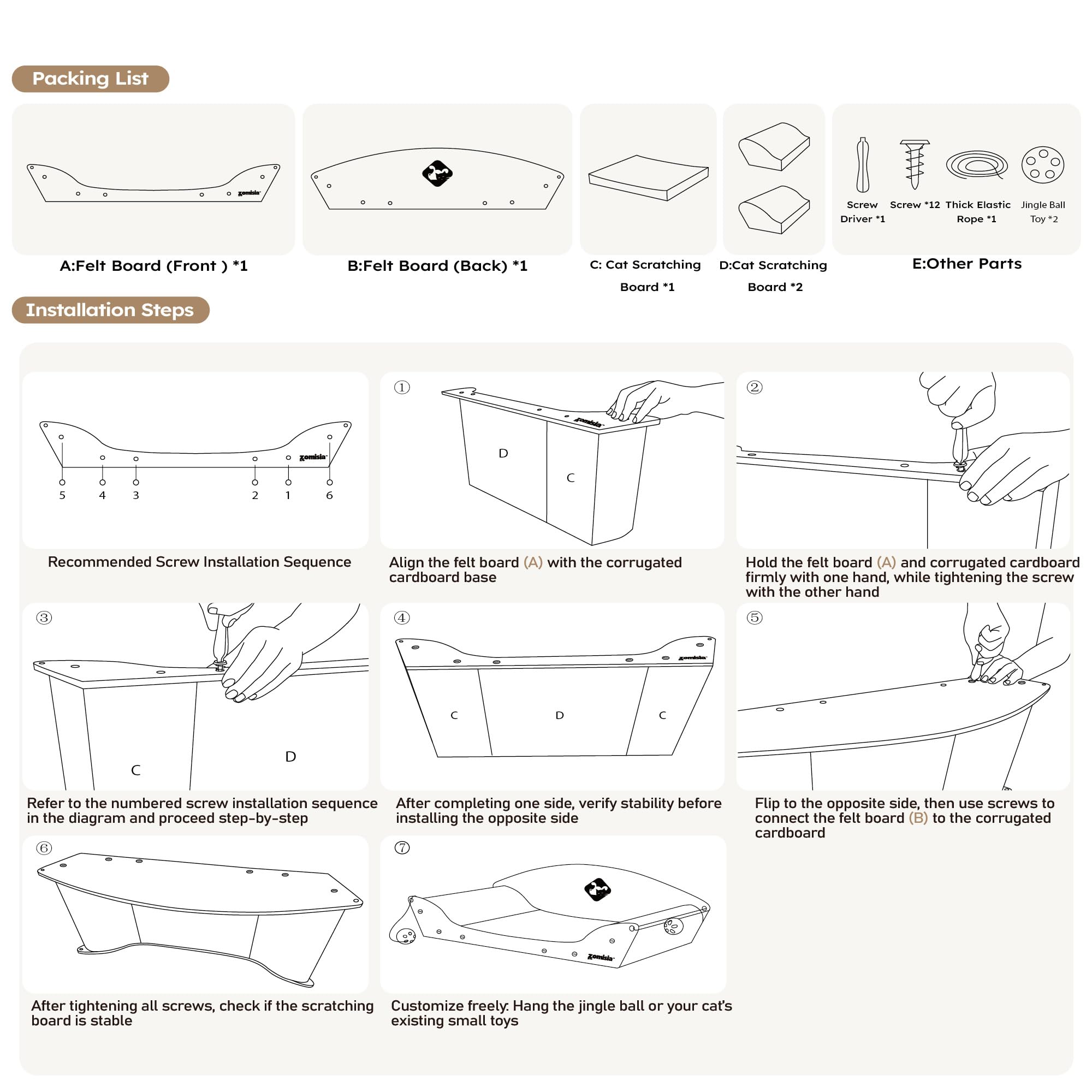 ZOMISIA easy 3-step setup makes assembly quick and hassle-free