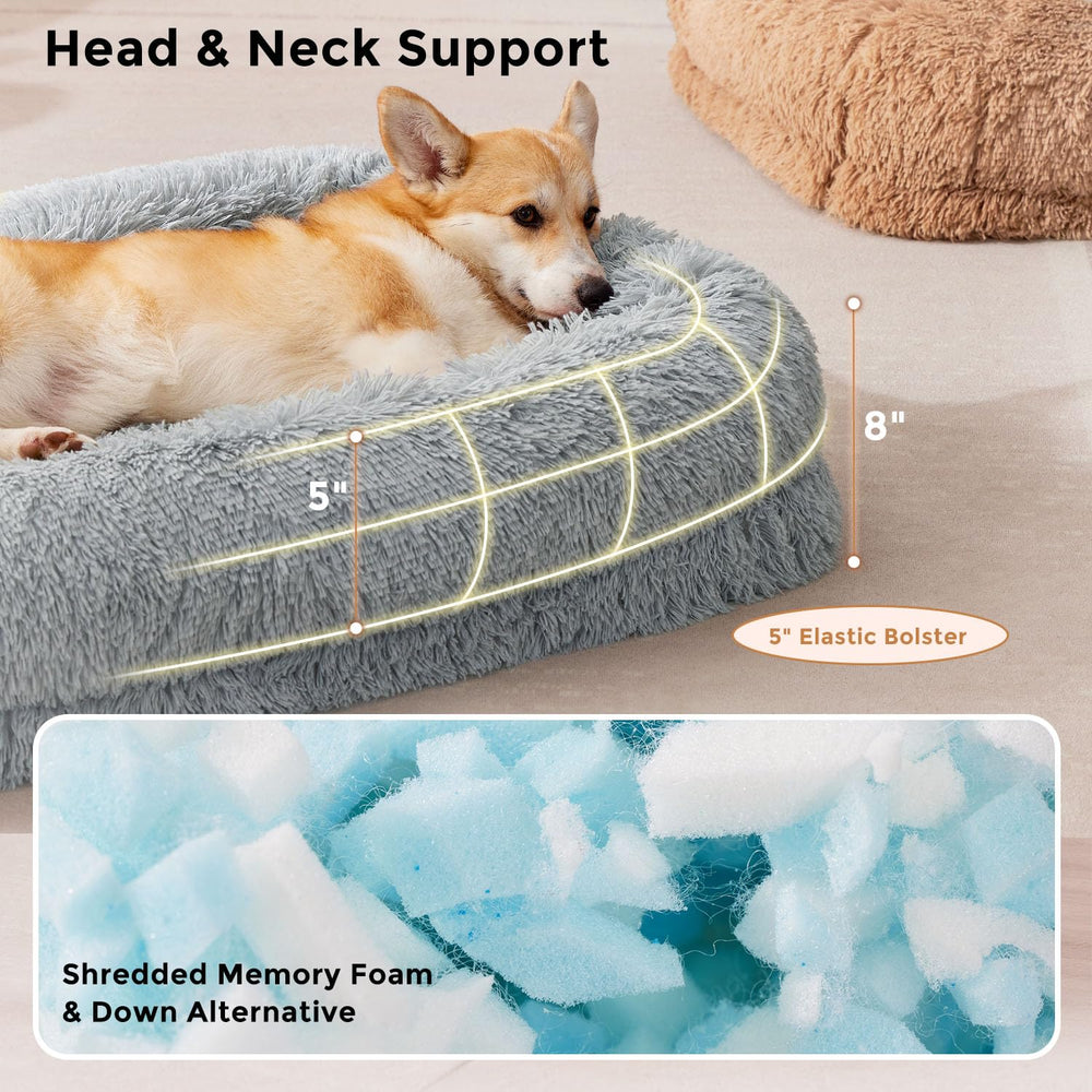ZOMISIA Extra Large Dog Bed egg crate foam offers soft yet supportive comfort for restful sleep.