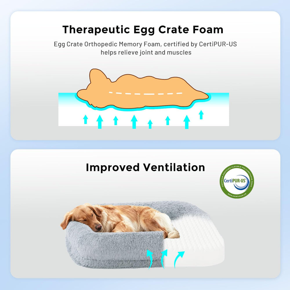 ZOMISIA Extra Large Dog Bed non-slip bottom keeps the bed steady during play and rest.