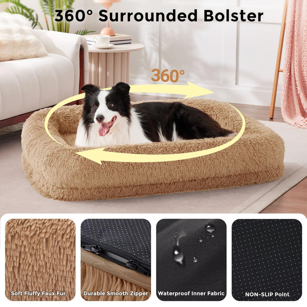 ZOMISIA Extra Large Dog Bed waterproof cover protects interior while easy to wipe clean.